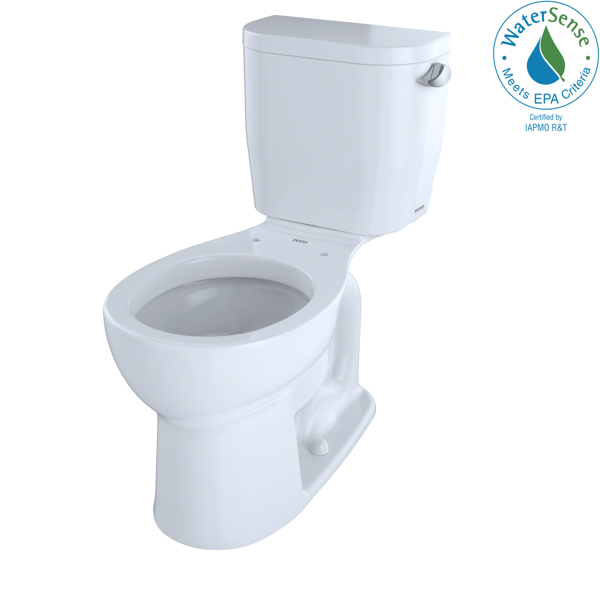 TOTO CST243EFR#01 Entrada Two-Piece Round 1.28 Gpf Universal Height Toilet With Right-Hand Trip Lever - Cotton White