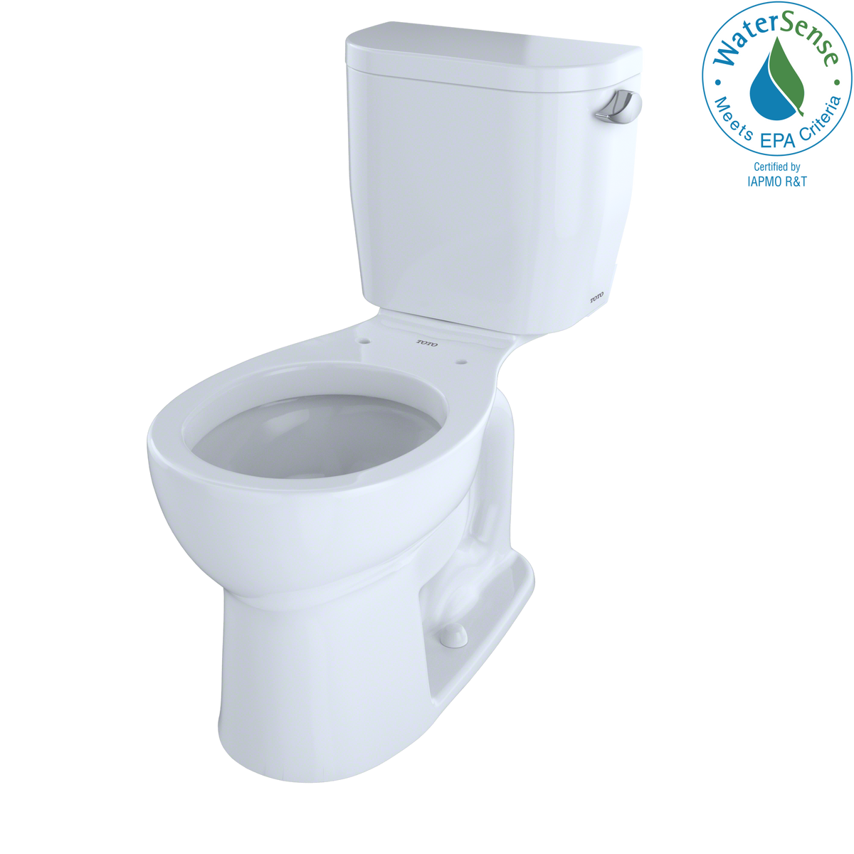 TOTO CST243EFR#01 Entrada Two-Piece Round 1.28 Gpf Universal Height Toilet With Right-Hand Trip Lever - Cotton White