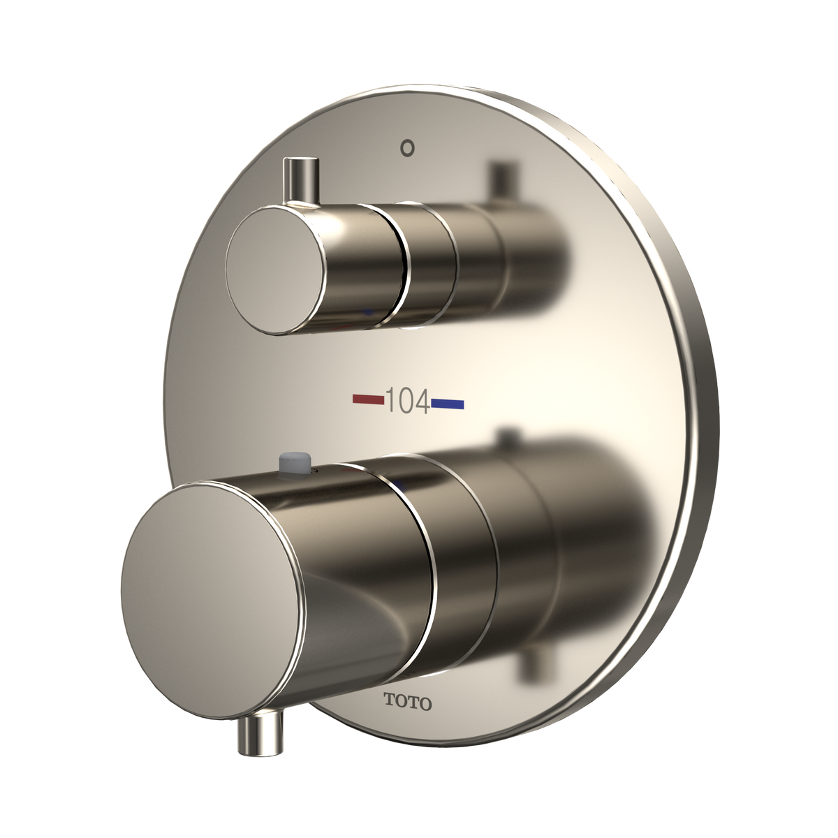 TOTO TBV01407U#PN Round Thermostatic Mixing Valve With Volume Control Shower Trim - Polished Nickel