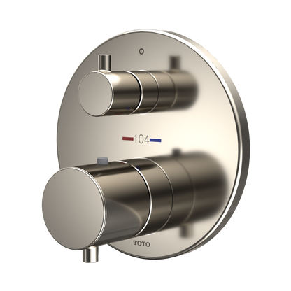 TOTO TBV01407U#PN Round Thermostatic Mixing Valve With Volume Control Shower Trim - Polished Nickel