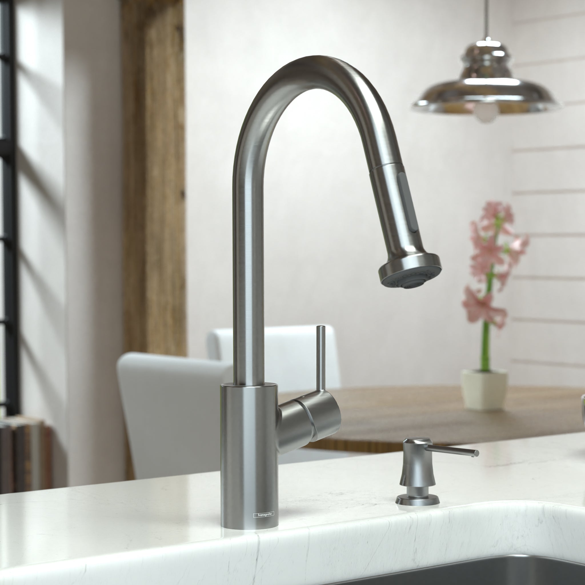 HANSGROHE 14877801 Talis S² HighArc Kitchen Faucet, 2-Spray Pull-Down, 1.75 GPM - Stainless Steel Optic
