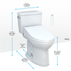 TOTO MW7763084CSFG.10#01 Drake Washlet+ Two-Piece Elongated 1.6 Gpf Universal Height Tornado Flush Toilet With C5 Bidet Seat - Cotton White