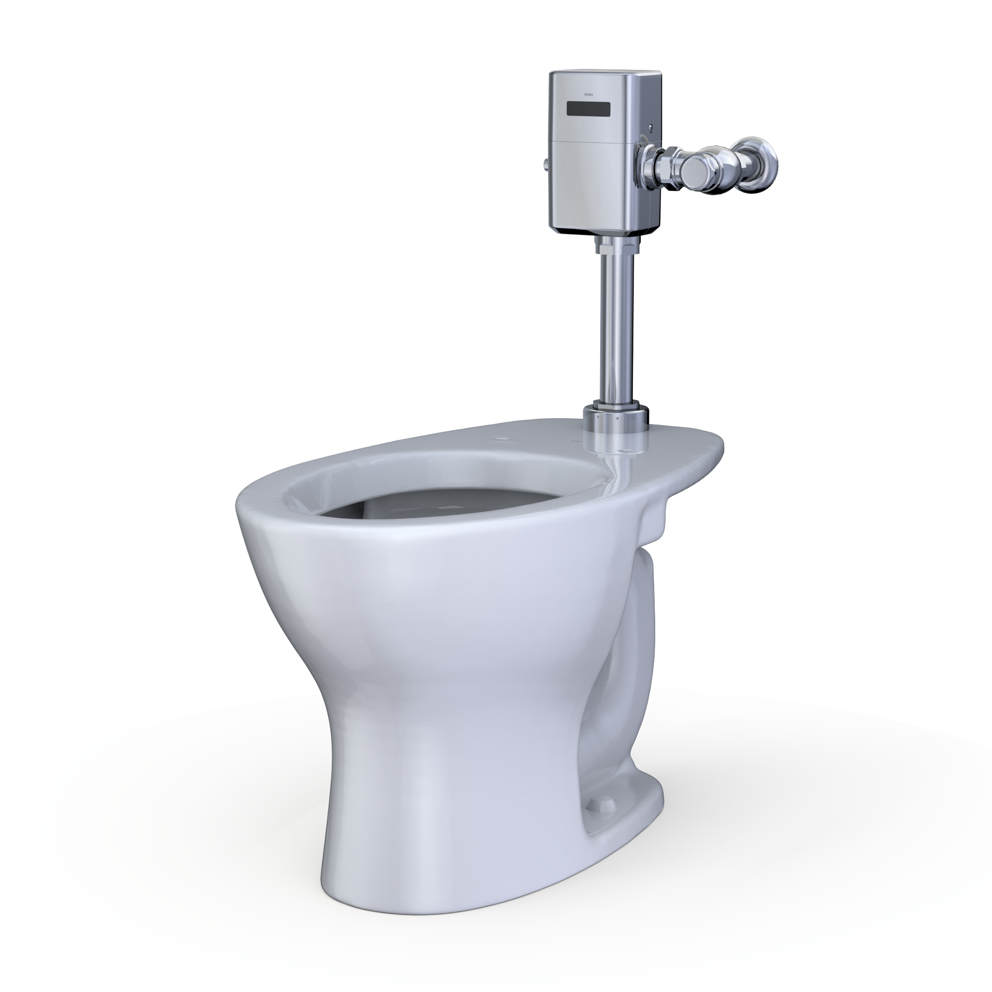 TOTO CT725CUF#01 Tornado Flush Commercial Flushometer Floor-Mounted Universal Height Toilet - Cotton White