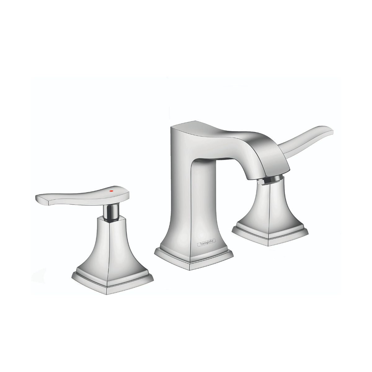 HANSGROHE 31330001 Metropol Classic Widespread Faucet 110 with Lever Handles and Pop-Up Drain, 1.2 GPM - Chrome