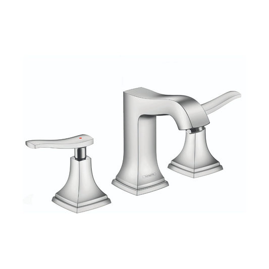 HANSGROHE 31330001 Metropol Classic Widespread Faucet 110 with Lever Handles and Pop-Up Drain, 1.2 GPM - Chrome