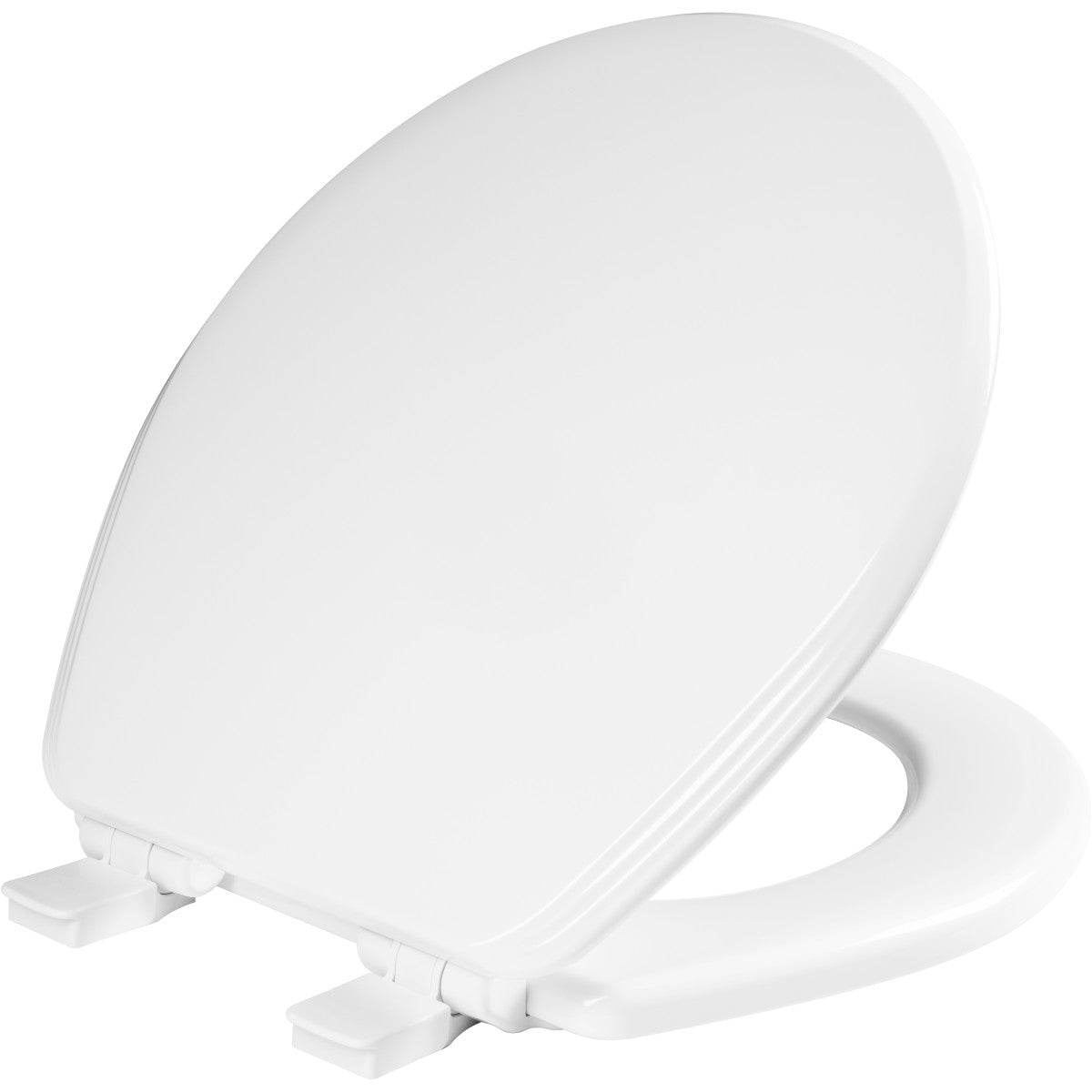 Bemis Ashland Round Enameled Wood Toilet Seat in White with STA-TITE Seat Fastening System, Easy•Clean, Whisper•Close and Precision Seat Fit Adjustable Hinge