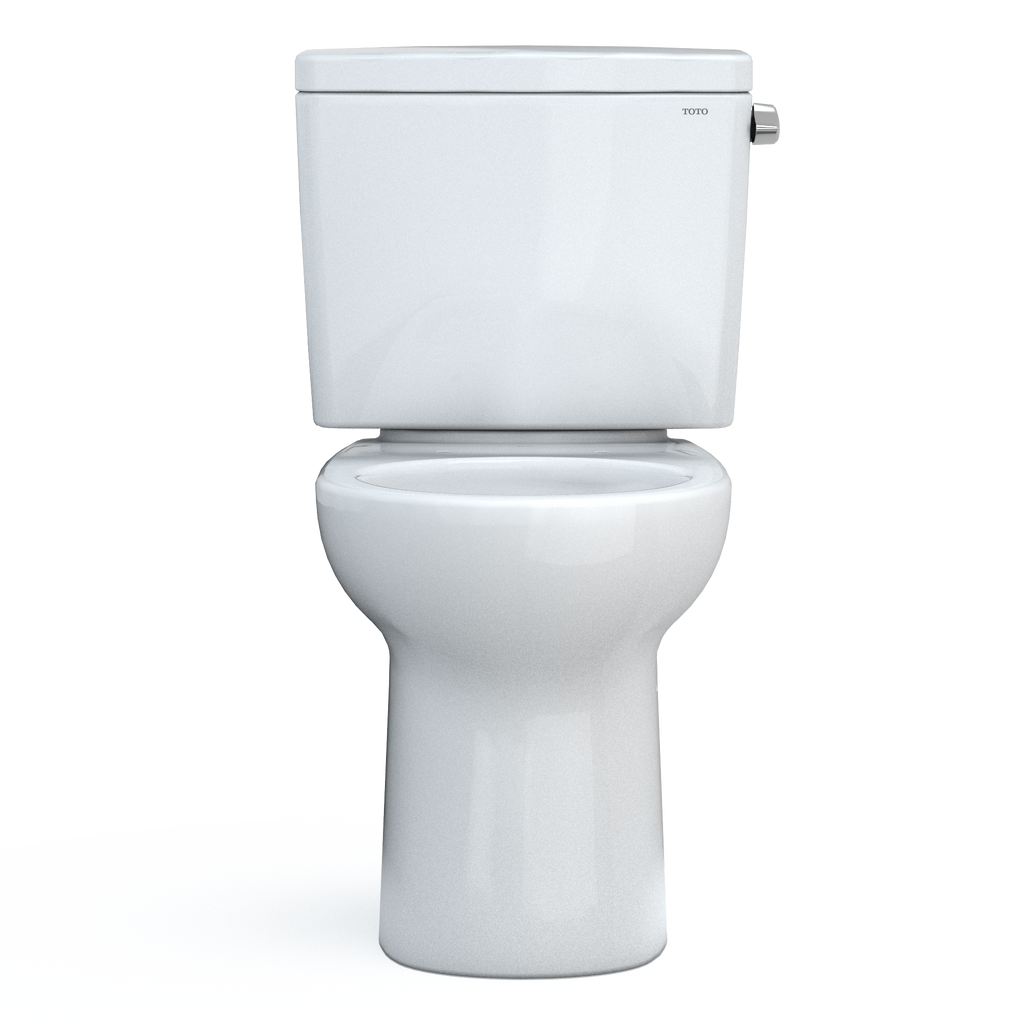 TOTO CST775CEFRG#01 Drake Two-Piece Round 1.28 Gpf Universal Height Tornado Flush Toilet With Cefiontect - Cotton White