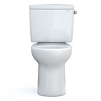 TOTO CST775CEFRG#01 Drake Two-Piece Round 1.28 Gpf Universal Height Tornado Flush Toilet With Cefiontect - Cotton White