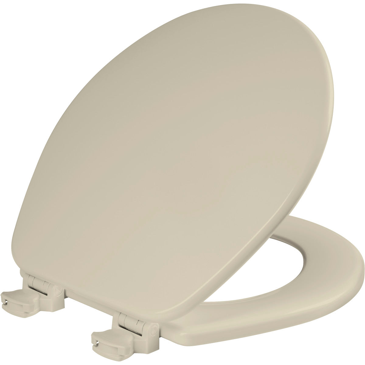 Church Round Enameled Wood Toilet Seat in Bone with Easy•Clean Hinge