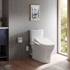 TOTO MW4463074CEMFGN#01 Washlet+ Aquia Iv Two-Piece Elongated Universal Height Dual Flush 1.28 And 0.9 Gpf Toilet And Washlet C2 Bidet Seat - Cotton White