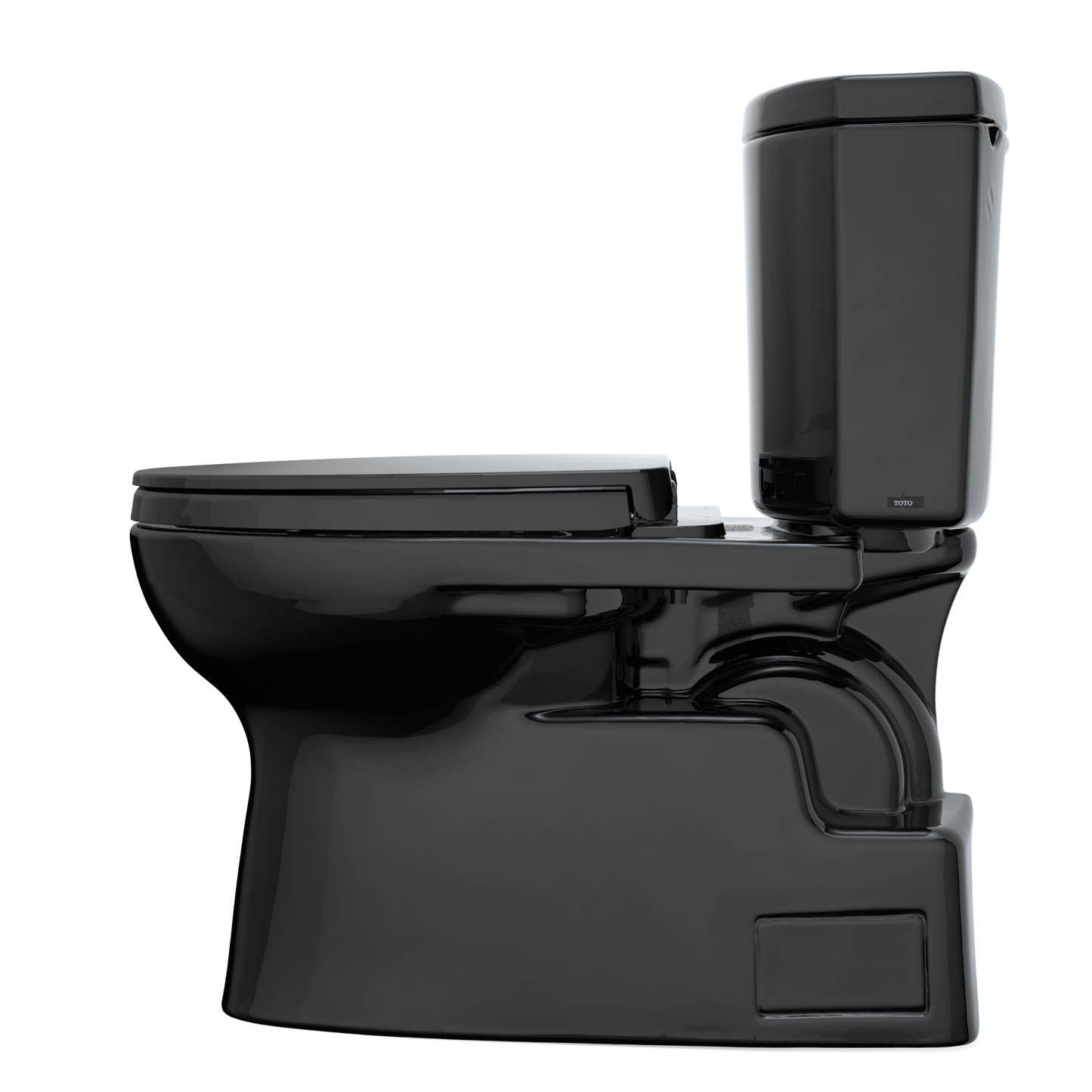 TOTO MS474124CEF#51 Vespin II Two-Piece Elongated 1.28 GPF Universal Height Toilet with SS124 SoftClose Seat , Ebony