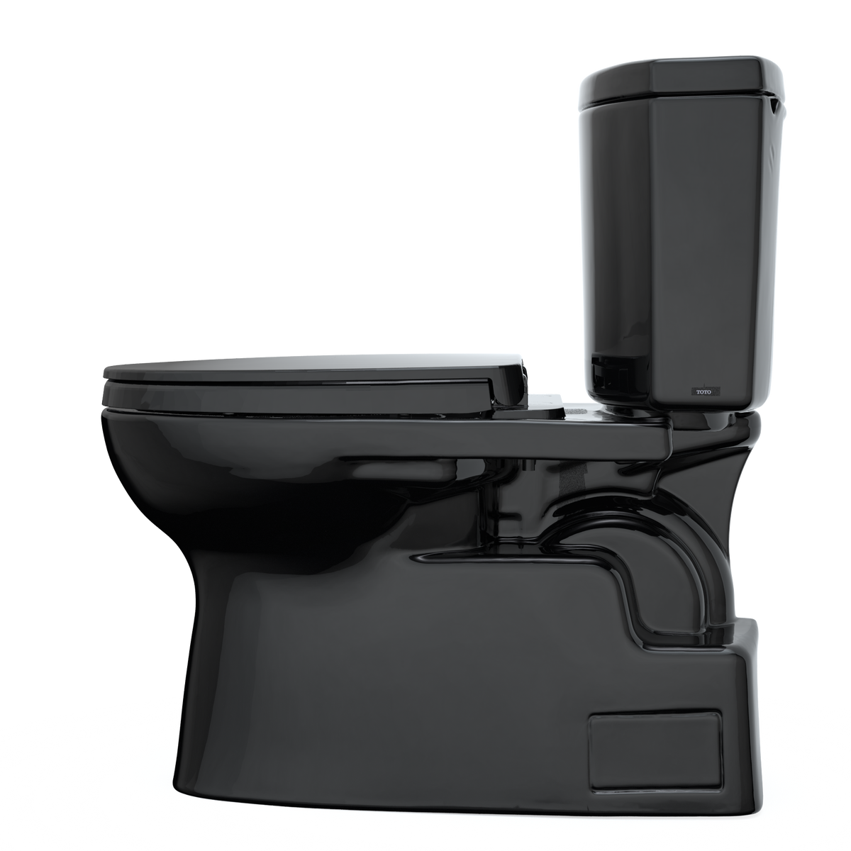 TOTO MS474124CEF#51 Vespin Ii Two-Piece Elongated 1.28 Gpf Universal Height Toilet With Ss124 Softclose Seat - Ebony