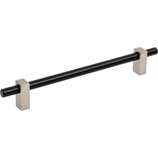 JEFFREY ALEXANDER 478-192MBSN Larkin 2 192 mm Center-to-Center Bar Pull - Matte Black w/Satin Nickel