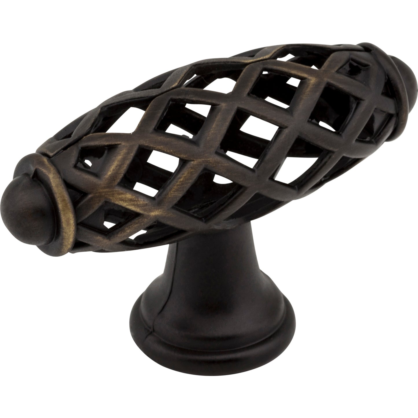 JEFFREY ALEXANDER 749ABSB Tuscany 2-5/16" Length Birdcage Knob , Antique Brushed Satin Brass