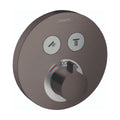 HANSGROHE 15743341 ShowerSelect S Thermostatic Trim for 2 Functions, Round - Brushed Black Chrome