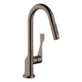 AXOR 39836341 Citterio Prep Kitchen Faucet 2-Spray Pull-Down, 1.75 GPM - Brushed Black Chrome