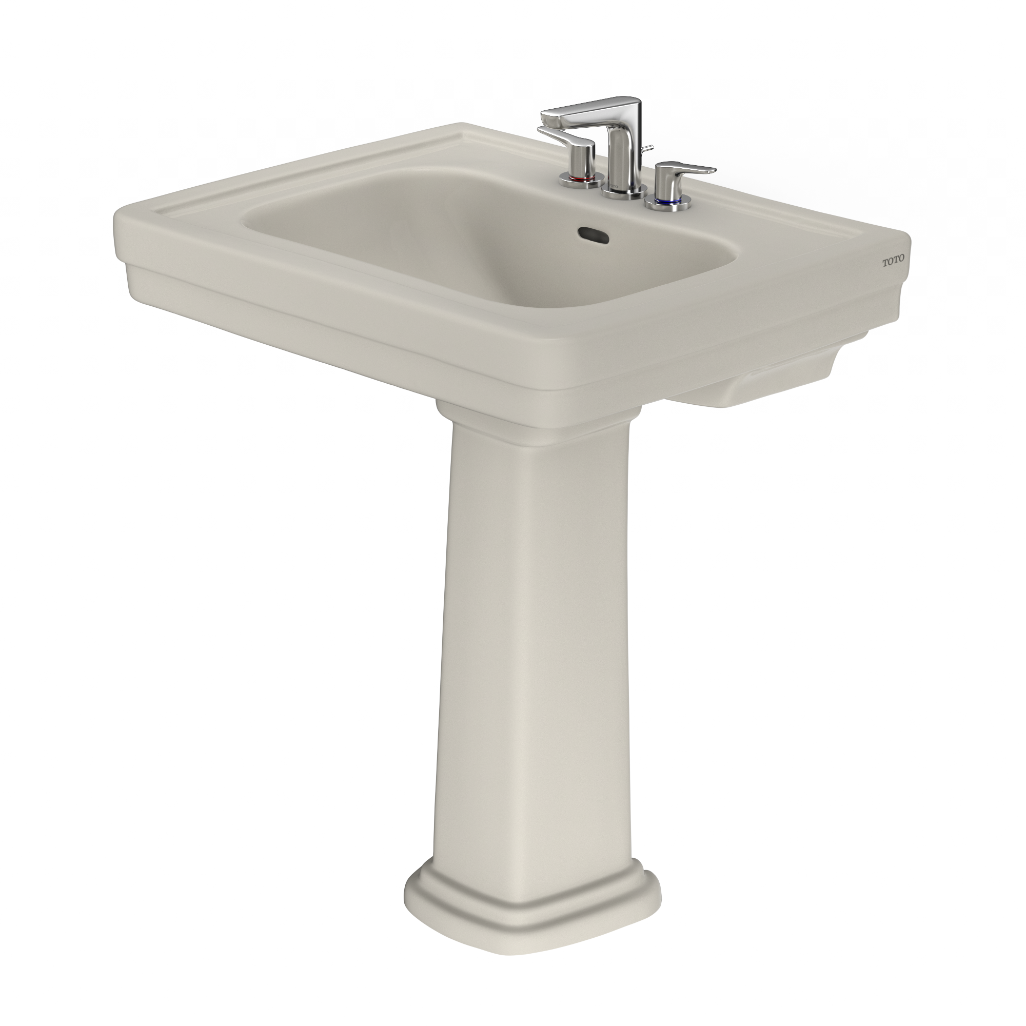 TOTO LPT530.4N#12 Promenade 27-1/2" X 22-1/4" Rectangular Pedestal Bathroom Sink For 4 Inch Center Faucets - Sedona Beige