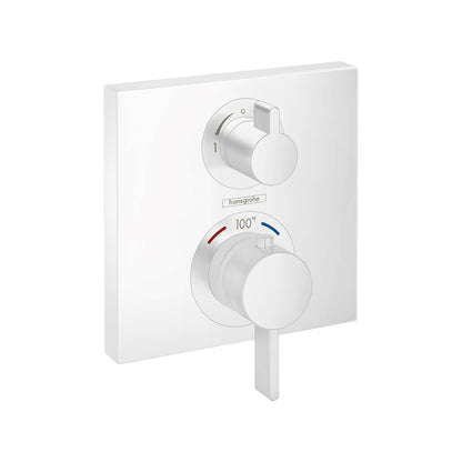HANSGROHE 15714701 Ecostat Square Thermostatic Trim with Volume Control and Diverter - Matte White