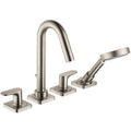 AXOR 34448821 Citterio M 4-Hole Roman Tub Set Trim with 1.75 GPM Handshower - Brushed Nickel