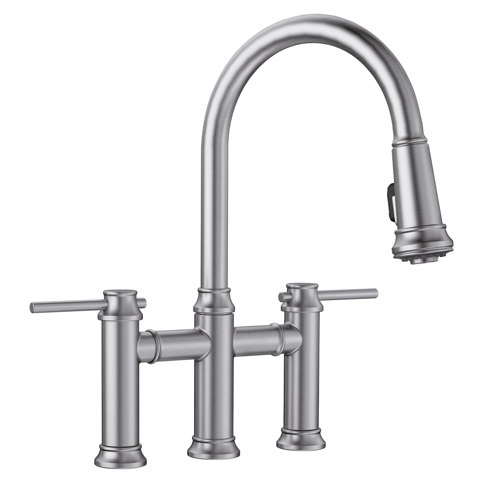 BLANCO 442505 Empressa Empressa Pull-Down Dual-Spray Bridge Faucet - PVD Steel in Pvd Steel