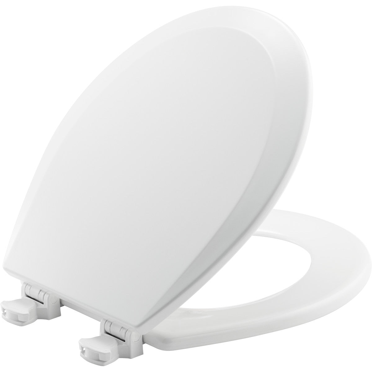 Bemis Round Enameled Wood Toilet Seat in White with Easy•Clean Hinge Bulk Pack