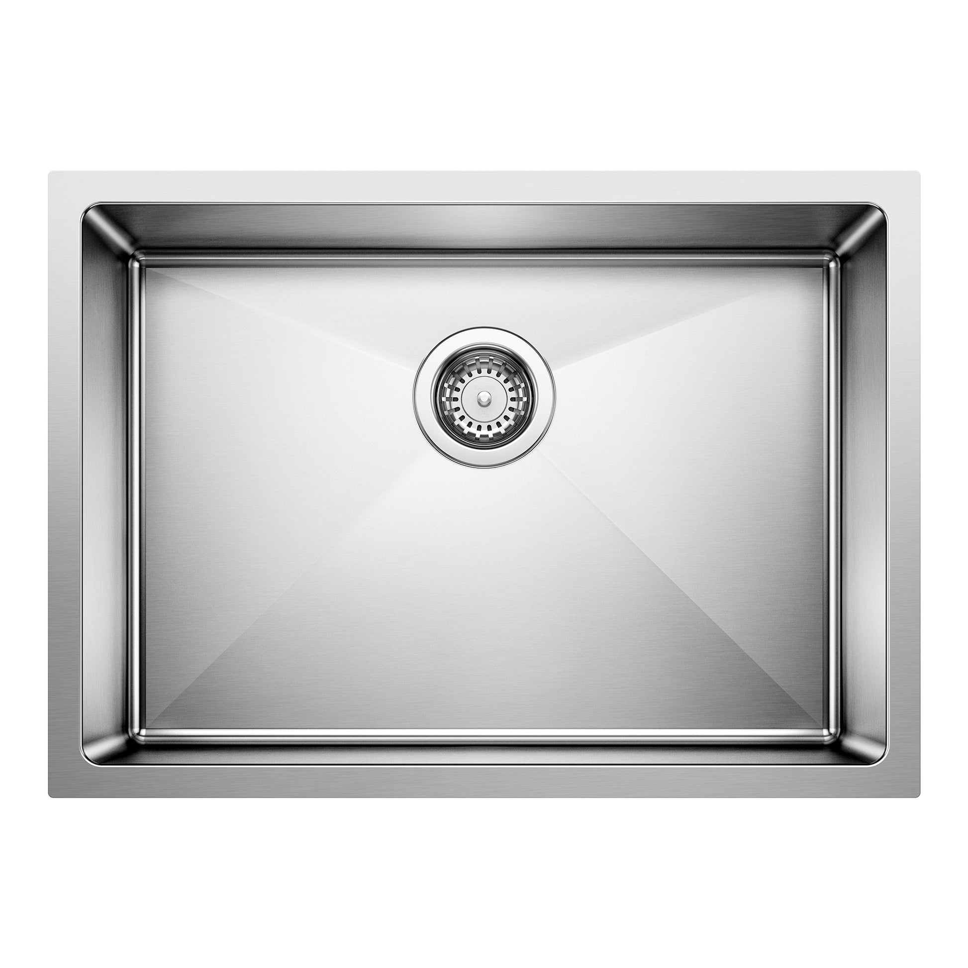 BLANCO 443146 Quatrus Quatrus R15 25" Single Bowl Undermount Stainless Steel Kitchen Sink in Satin Polish