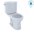 TOTO CST453CEFG#01 Drake Ii Two-Piece Round 1.28 Gpf Universal Height Toilet With Cefiontect - Cotton White