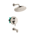 HANSGROHE 04908820 Croma Pressure Balance Tub/Shower Set with Rough, 2.0 GPM - Brushed Nickel
