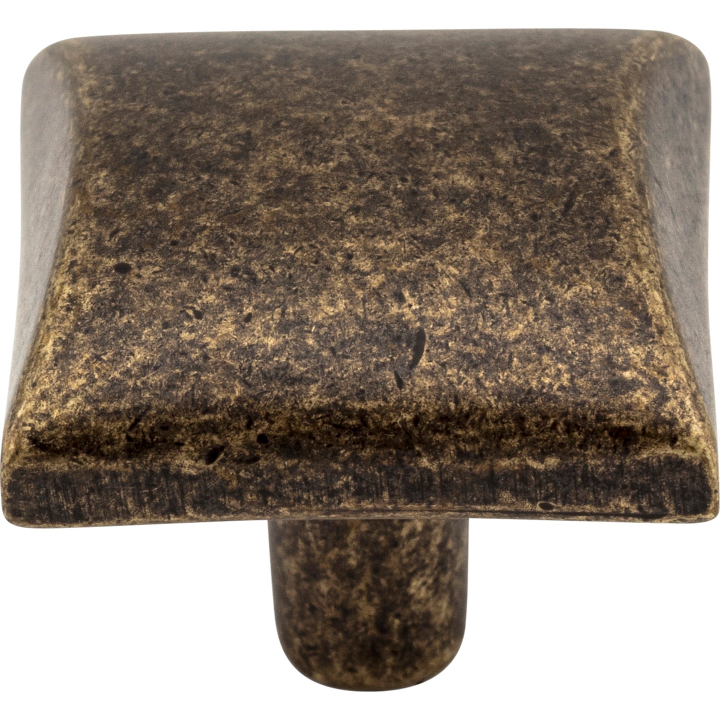 ELEMENTS 525ABM-D Glendale 1-1/8" Length Square Knob - Distressed Antique Brass