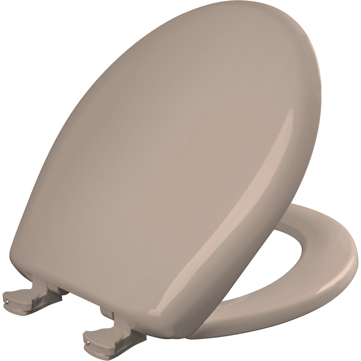 Bemis Round Plastic Toilet Seat in Fawn Beige with STA-TITE Seat Fastening System, Easy•Clean and  Whisper•Close Hinge