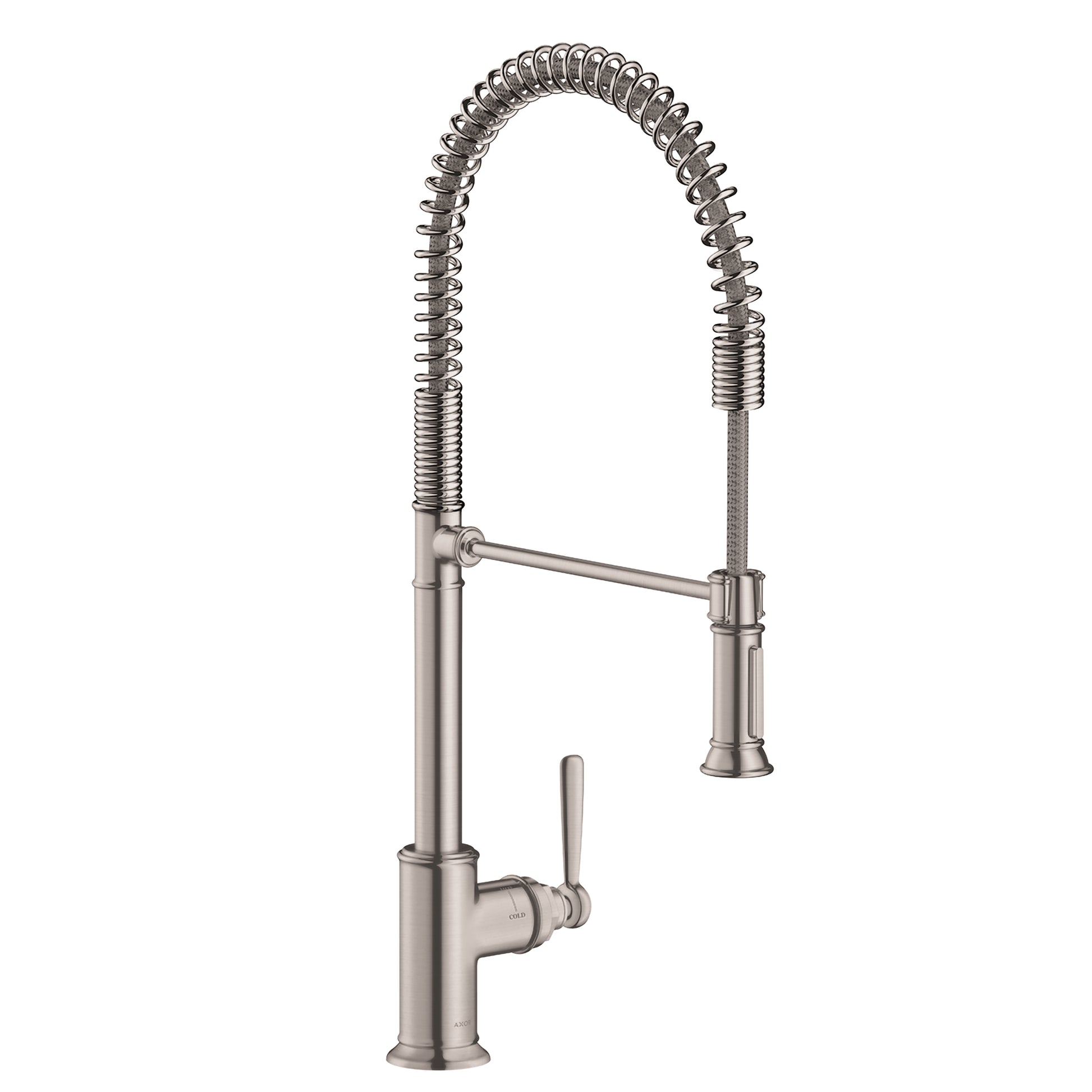AXOR Montreux Semi-Pro Kitchen Faucet 2-Spray, 1.75 GPM in Steel Optic
