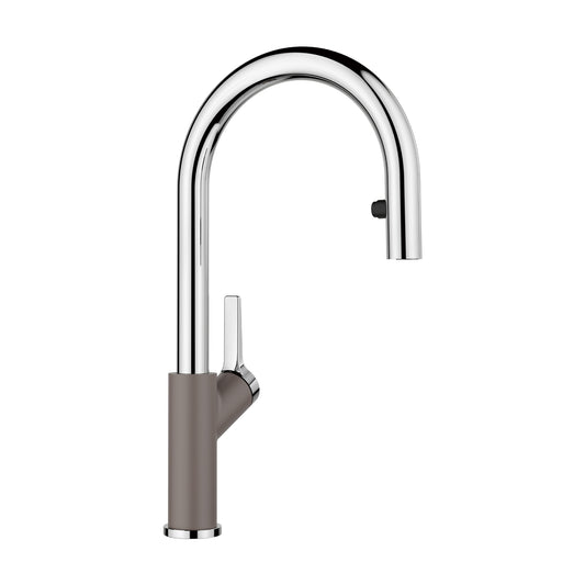 BLANCO 526933 Urbena Urbena Pull-Down Dual-Spray Kitchen Faucet - Chrome/Volcano Gray in Chrome/Volcano Gray