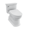 TOTO MW9644726CEFGA#01 Washlet+ Soiree Elongated 1.28 Gpf Universal Height Toilet With Auto Flush S7 Bidet Seat - Cotton White