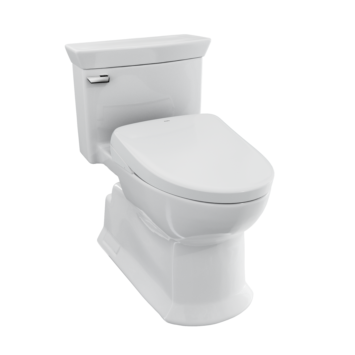 TOTO MW9644726CEFGA#01 Washlet+ Soiree Elongated 1.28 Gpf Universal Height Toilet With Auto Flush S7 Bidet Seat - Cotton White