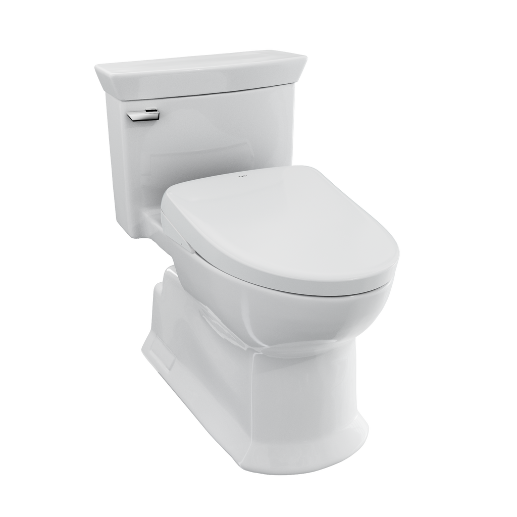 TOTO MW9644726CEFG#01 Washlet+ Soiree Elongated 1.28 Gpf Universal Height Toilet With S7 Bidet Seat - Cotton White