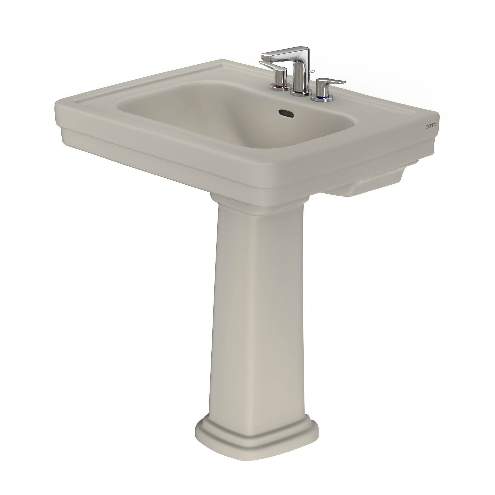 TOTO LPT530.4N#03 Promenade 27-1/2" X 22-1/4" Rectangular Pedestal Bathroom Sink For 4 Inch Center Faucets - Bone