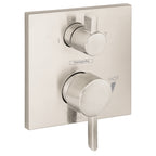HANSGROHE 15862821 Ecostat Pressure Balance Trim Square with Diverter - Brushed Nickel