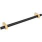 JEFFREY ALEXANDER 478-12MBBG Larkin 2 12" Center-to-Center Appliance Pull - Matte Black w/Brushed Gold