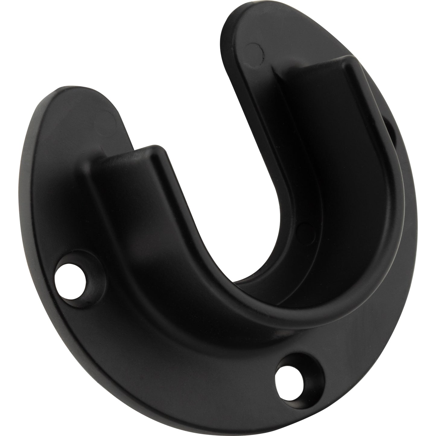 HARDWARE RESOURCES M7350-MB Matte Black Open Screw-In Mounting Bracket for 1-5/16" Round Closet Rods - Matte Black