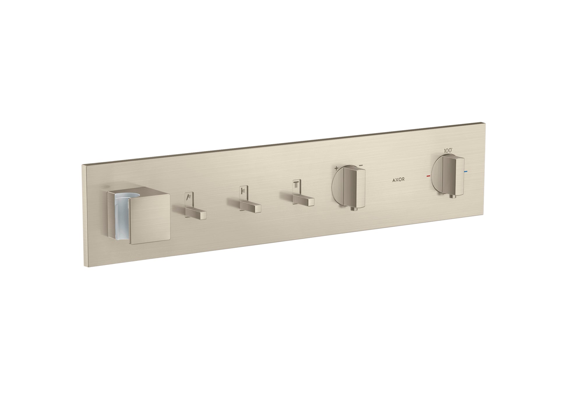 AXOR ShowerComposition Thermostatic Module Trim for 3 Functions in Brushed Nickel