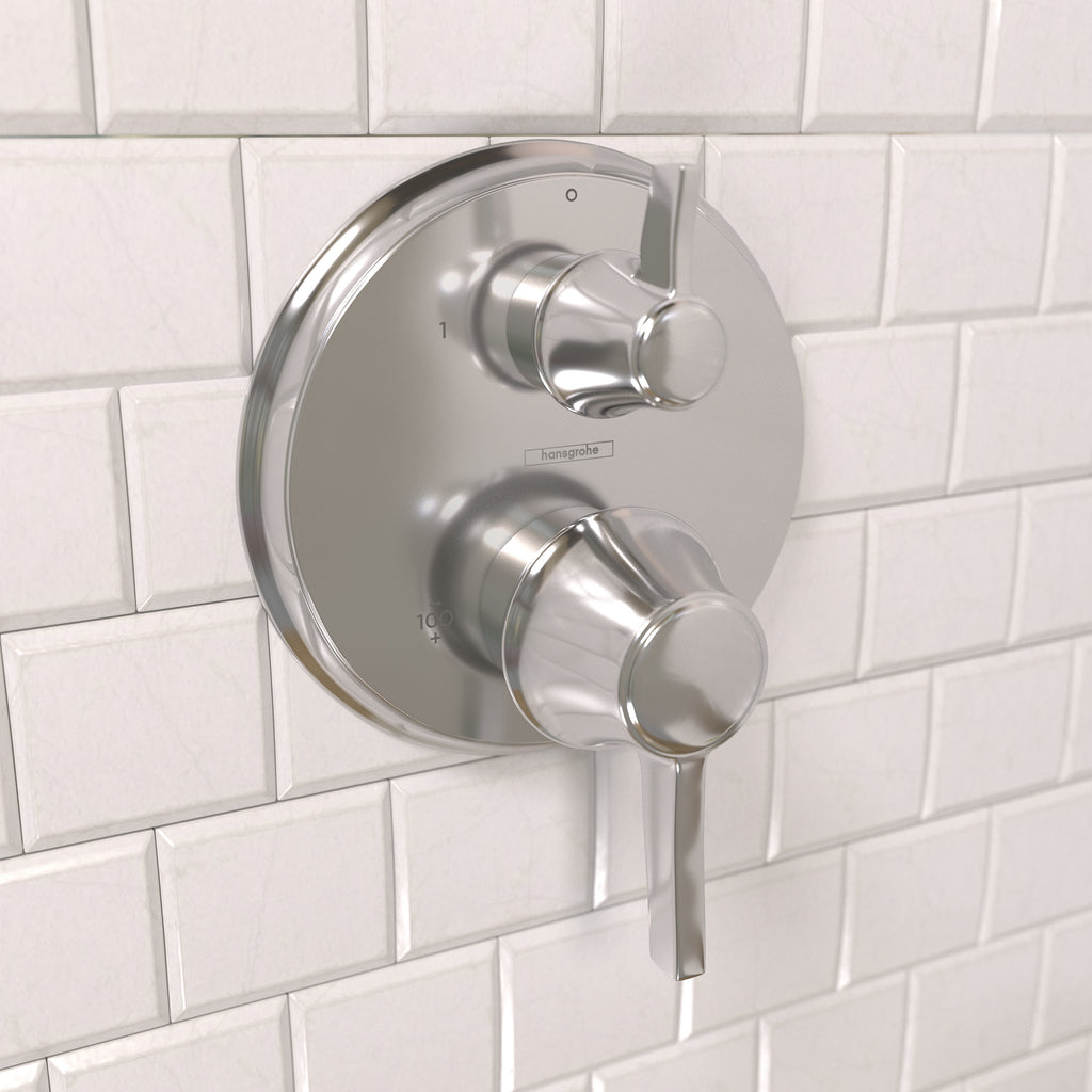 HANSGROHE 15752001 Ecostat Classic Thermostatic Trim with Volume Control, Round - Chrome