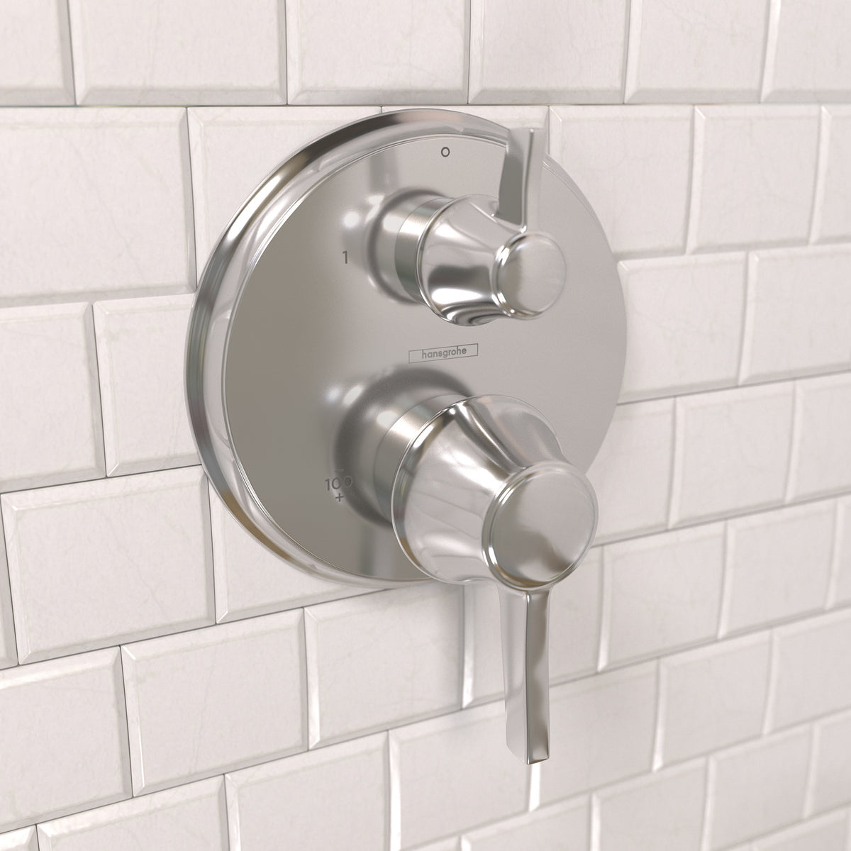 HANSGROHE 15752001 Ecostat Classic Thermostatic Trim with Volume Control, Round - Chrome