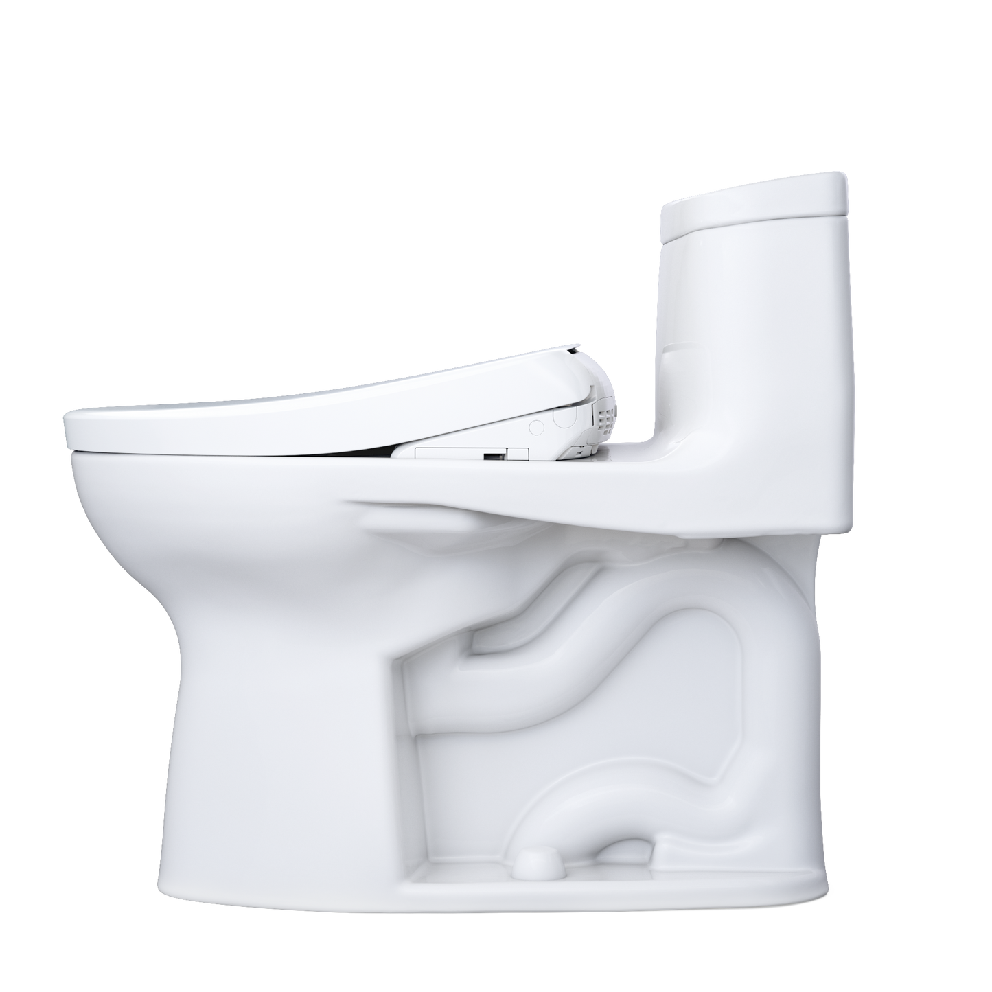 TOTO MW6344736CEFG#01 WASHLET+ Supreme II One-Piece Elongated 1.28 GPF Toilet and WASHLET+ S7A Contemporary Bidet Seat , Cotton White