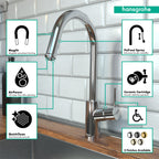 HANSGROHE 14872001 Talis S² HighArc Kitchen Faucet, 1-Spray Pull-Down, 1.75 GPM - Chrome