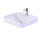 TOTO LT415G#01 Arvina Rectangular 20" Vessel Bathroom Sink with CEFIONTECT for Single Hole Faucets , Cotton White