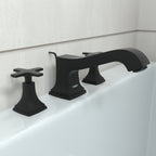 HANSGROHE 31430671 Metropol Classic 3-Hole Roman Tub Set Trim with Cross Handles - Matte Black