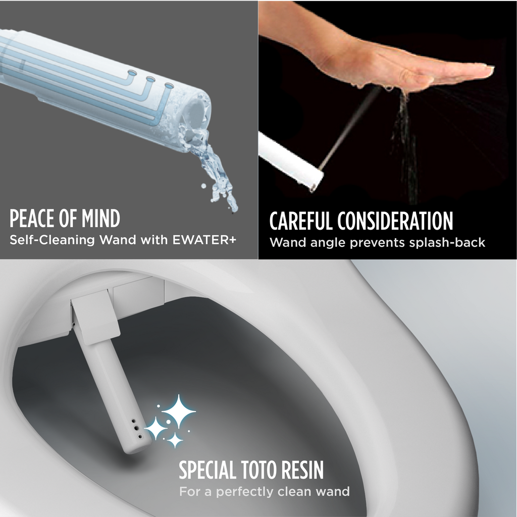 TOTO SW4725#01 Washlet S7 Electronic Bidet Toilet Seat With Ewater+ Bowl And Wand Cleaning And Contemporary Lid - Cotton White
