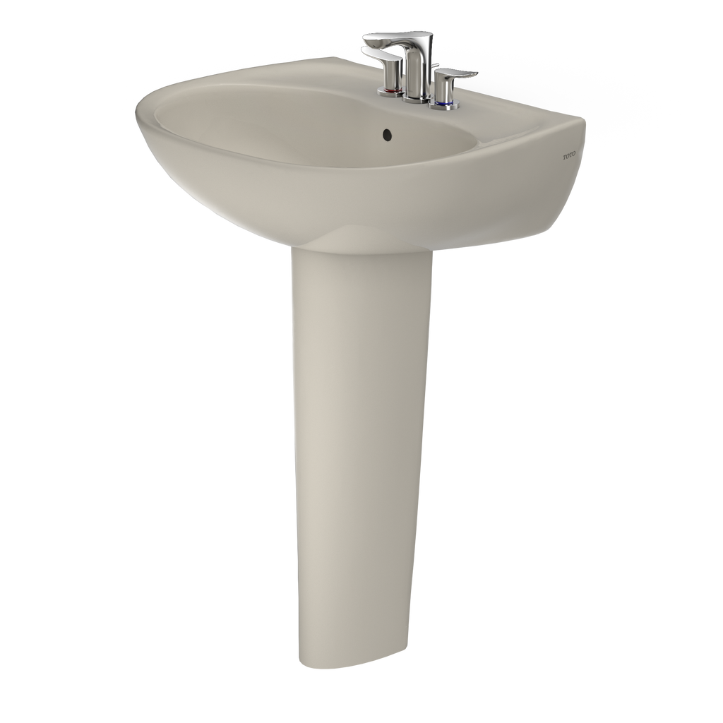 TOTO LPT241.4G#03 Supreme Oval Basin Pedestal Bathroom Sink With Cefiontect For 4 Inch Center Faucets - Bone