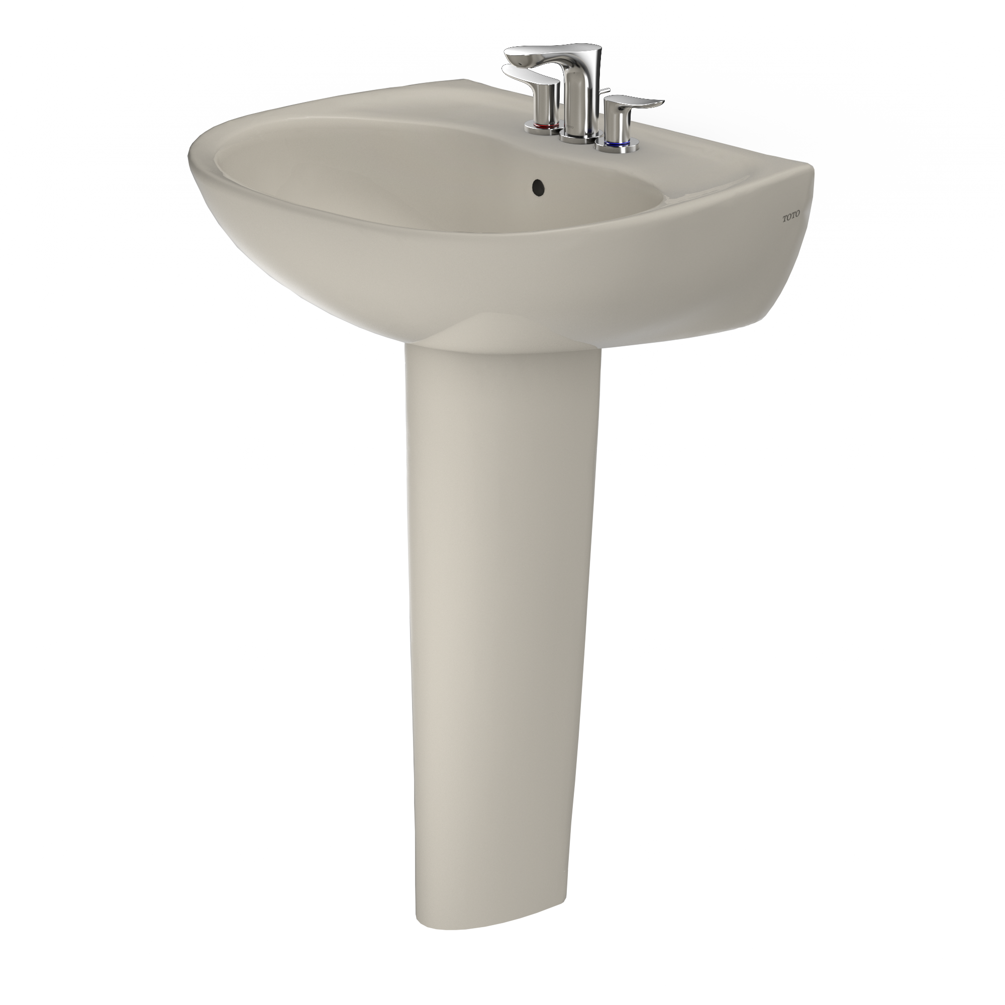 TOTO LPT241.4G#03 Supreme Oval Basin Pedestal Bathroom Sink With Cefiontect For 4 Inch Center Faucets - Bone