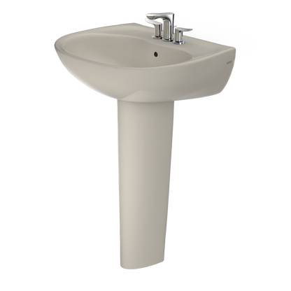 TOTO LPT241.4G#03 Supreme Oval Basin Pedestal Bathroom Sink With Cefiontect For 4 Inch Center Faucets - Bone